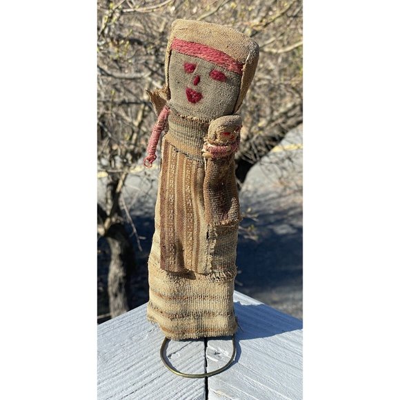 Ancient Antique Chancay Burial Peruvian Inca Native American Doll Baby Handmade - Picture 3 of 13